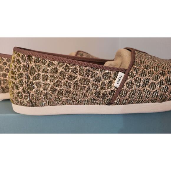 TOMS Alpargata Women’s Shoes Size 8 Bronze Animal Printed Glitter New With Box - Picture 12 of 15